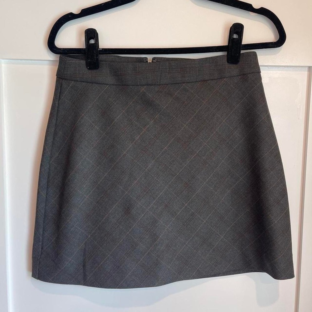Gray Plaid A-Line Mini Skirt Size 6 Preppy Academia Style